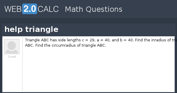 View question - help triangle
