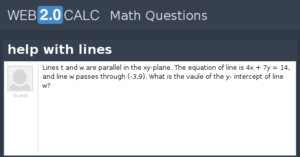 View Question Help With Lines