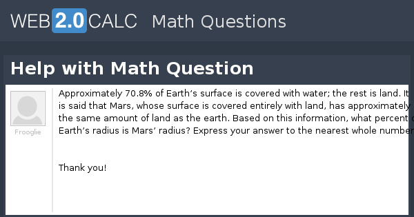 View question - Help with Math Question