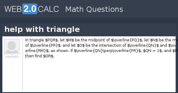 View question - help with triangle