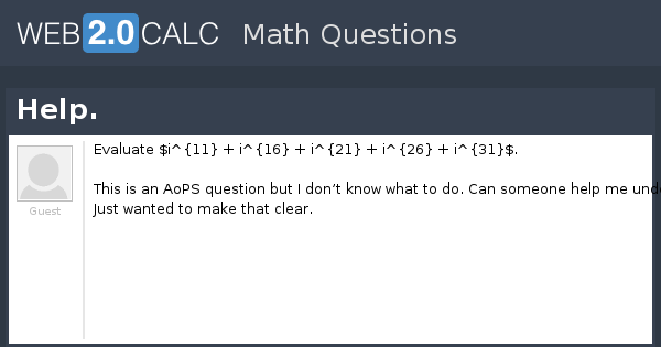 View question - Help.