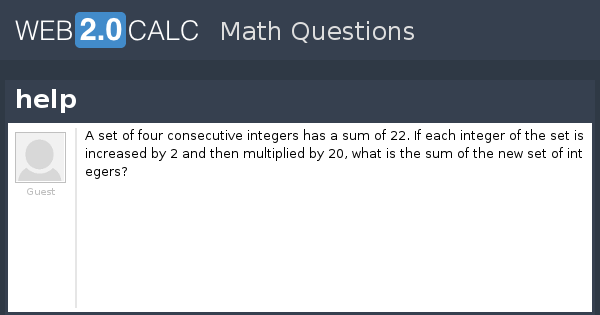 Four consecutive store integers calculator