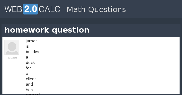 View question - homework question
