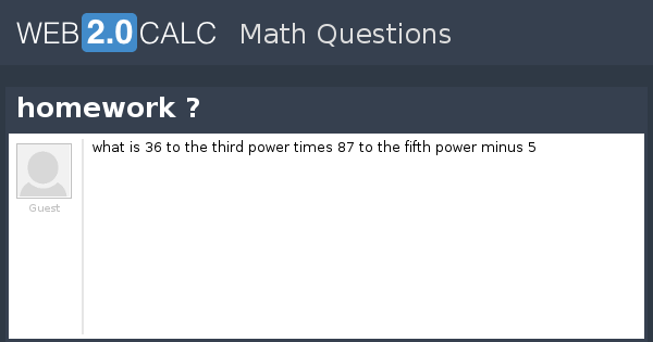 View question - homework