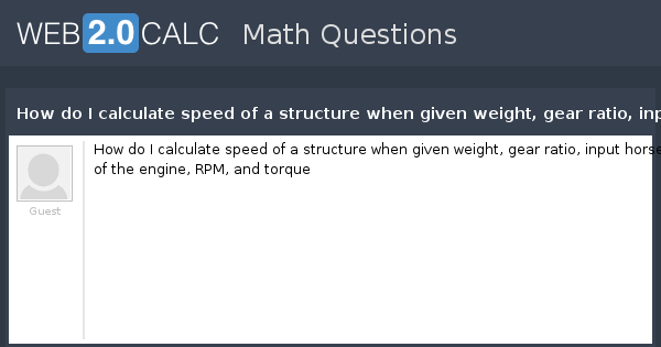 View Question How Do I Calculate Speed Of A Structure When