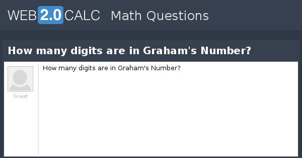 View question - How many digits are in Graham's Number?