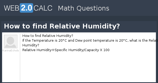 View question - How to find Relative Humidity?