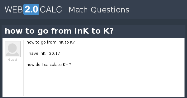 View Question How To Go From Lnk To K