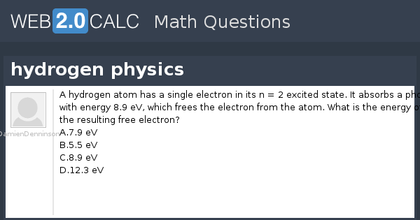 View Question Hydrogen Physics
