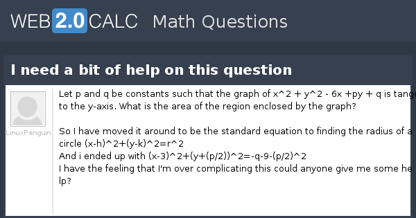 View question - I need a bit of help on this question