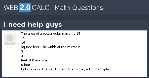 View question - i need help guys