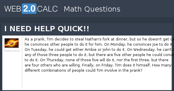 View question - I NEED HELP QUICK!!