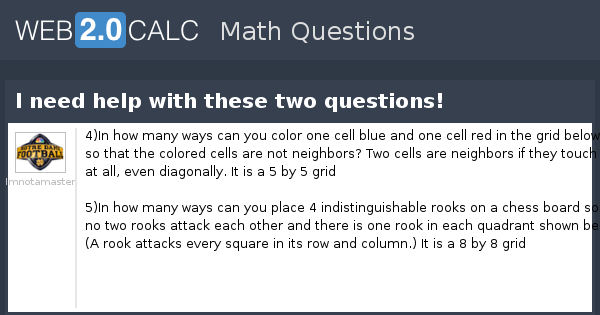 View question - I need help with these two questions!