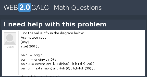 View question - I need help with this problem