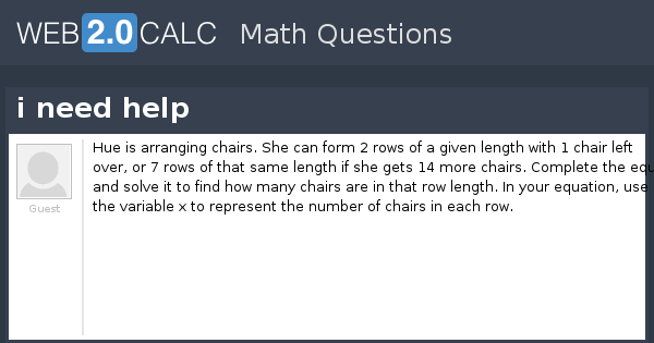 View Question I Need Help