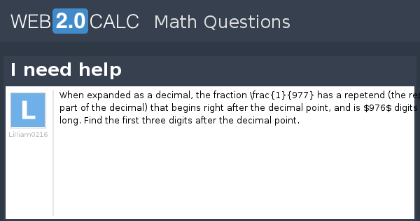 View question - I need help