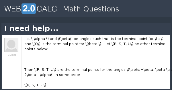 View question - I need help...