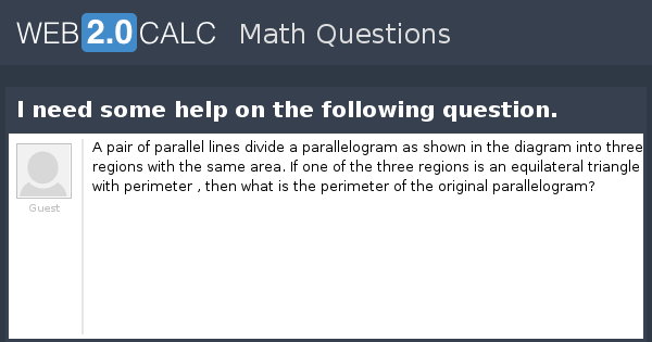 View question - I need some help on the following question.