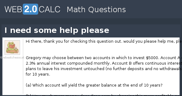 View question - I need some help please