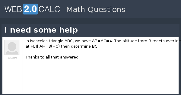 View question - I need some help