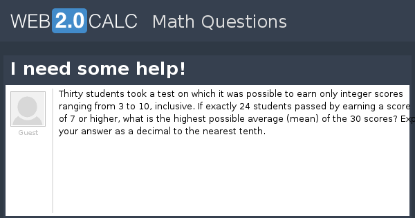 View question - I need some help!