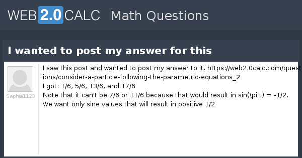 View question - I wanted to post my answer for this