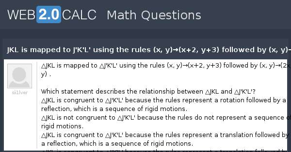View Question Jkl Is Mapped To J K L Using The Rules X Y X 2 Y 3 Followed By X Y 2x Y