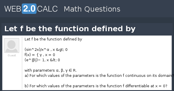 View Question Let F Be The Function Defined By