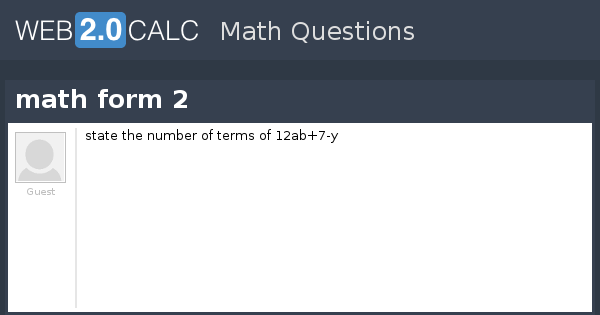 View question - math form 2