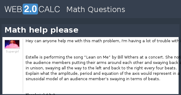 View question - Math help please