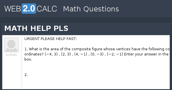View question - MATH HELP PLS