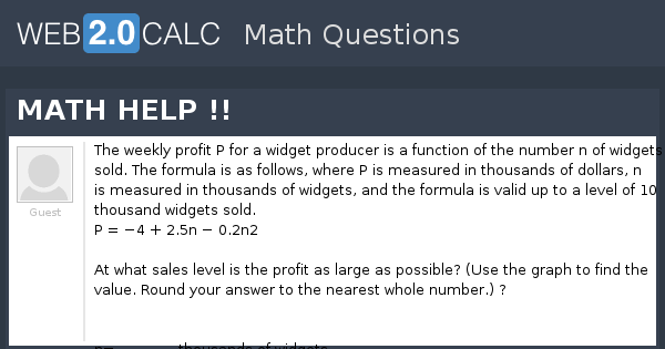 View question - MATH HELP