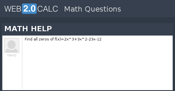 View question - MATH HELP