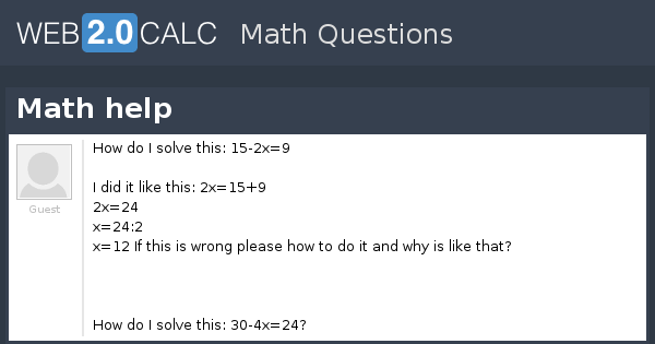 View question - Math help