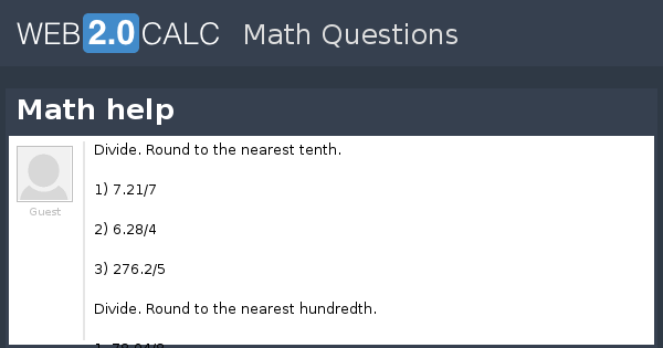 View question - Math help