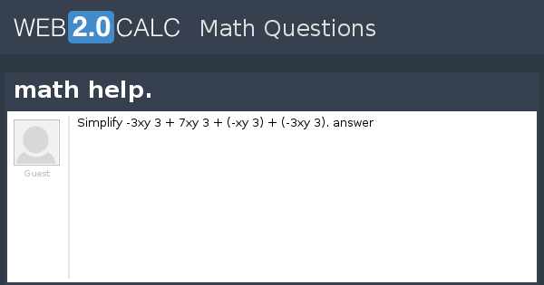 View Question Math Help