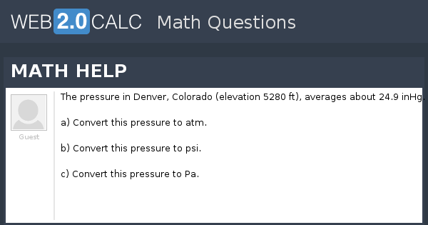 View question - MATH HELP