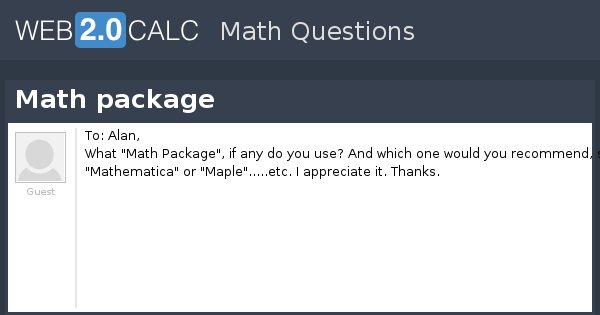 View question - Math package
