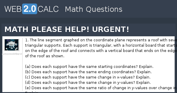 View question - MATH PLEASE HELP! URGENT!