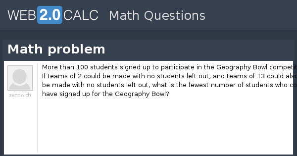 View question - Math problem