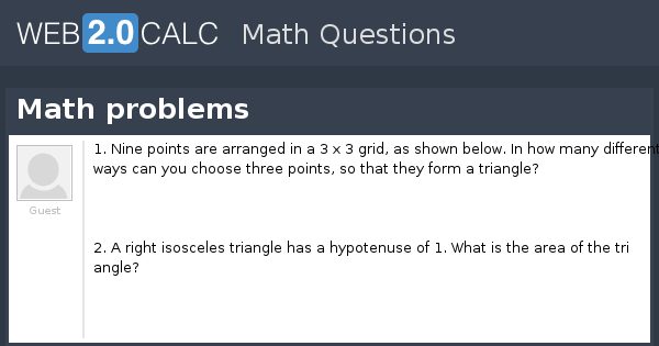 View question - Math problems