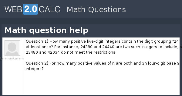 View question - Math question help