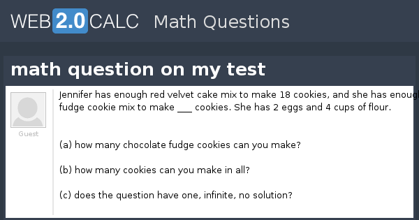 View question - math question on my test