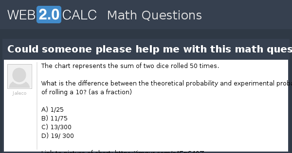View question - Could someone please help me with this math question?