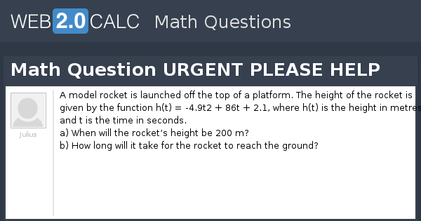 View question - Math Question URGENT PLEASE HELP