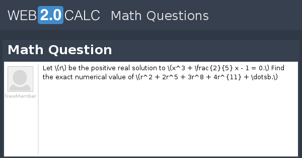 View question - Math Question