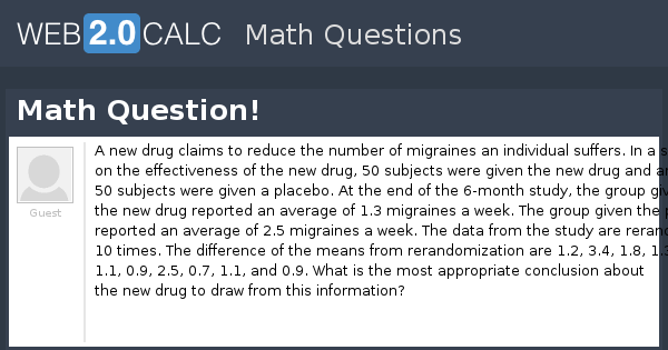 View question - Math Question!