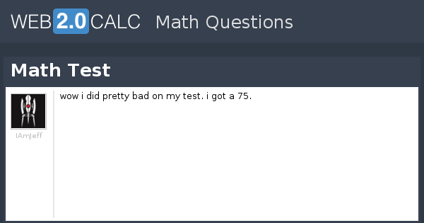 View question - Math Test