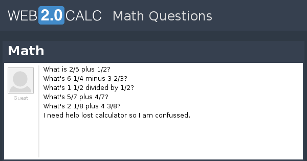 View Question Math