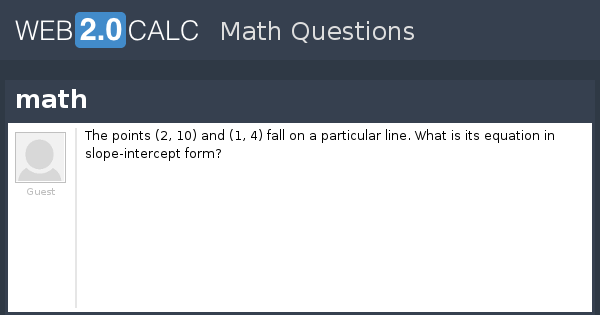 View question - math